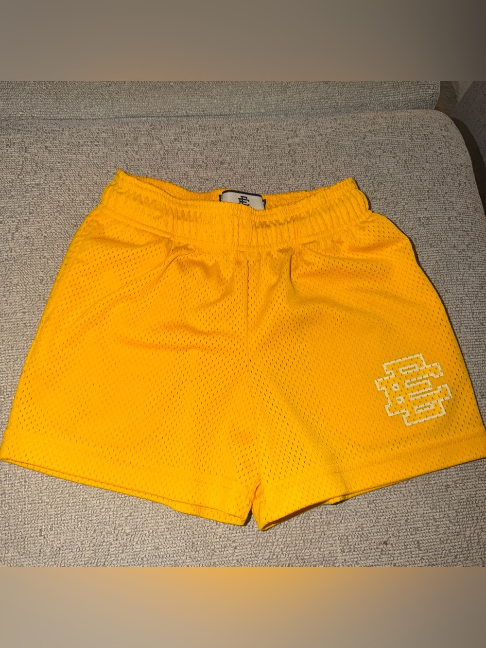 Eric Emanuel Bright Yellow Mesh Athletic Shorts